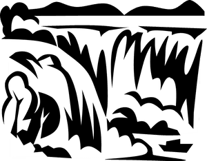 Transparent Niagara Falls Clipart - Waterfall Graphic Black And White, HD Png Download PNG image with transparent background