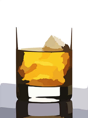 Stylized Whiskey Glass Artwork PNG with transparent background
