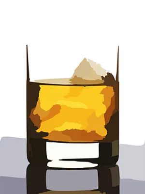 Stylized Whiskey Glass Artwork PNG Image