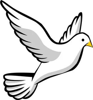 Stylized White Dove Graphic PNG Image