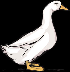 Stylized White Duck Illustration PNG image with transparent background