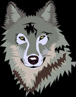 Stylized Wolf Graphic PNG image with transparent background