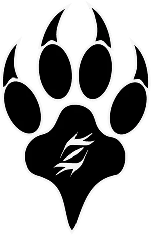 Stylized Wolf Paw Logo PNG Image