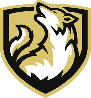 Stylized Wolf Shield Logo PNG Image