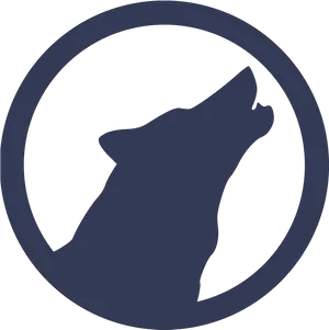 Stylized Wolf Silhouette Logo PNG Image