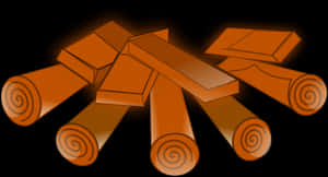 Stylized Wooden Logs Illustration PNG image with transparent background