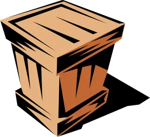 Stylized Wooden Podium Illustration PNG Image