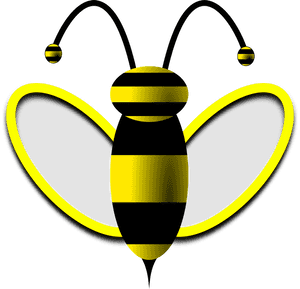 Stylized Yellow Black Wasp Graphic PNG