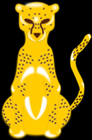 Stylized Yellow Cheetah Illustration PNG image with transparent background