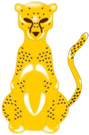 Stylized Yellow Cheetah Illustration PNG Image