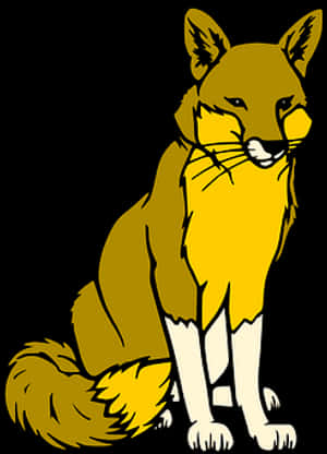 Stylized Yellow Fox Illustration PNG image with transparent background