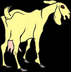Stylized Yellow Goat Illustration PNG image with transparent background