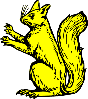 Stylized Yellow Squirrel Illustration PNG image with transparent background