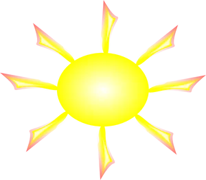 Stylized Yellow Sun Graphic PNG Image