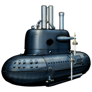 Submarine with Periscope PNG hji95 PNG with transparent background