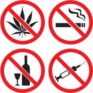 Substance Prohibition Signs PNG Image