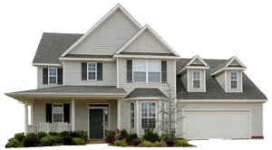 Suburban Single Family Home PNG Image