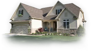 Suburban Single Family Home PNG Image