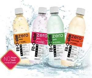 Sugar Free Flavored Water Bottles Splash PNG Image