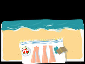 Summer Beach Essentials PNG image with transparent background
