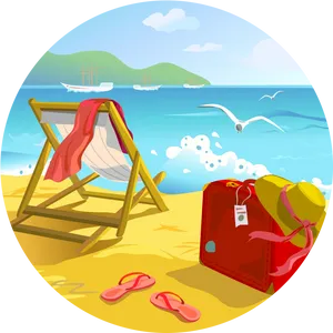 Summer Beach Vacation Clipart PNG Image