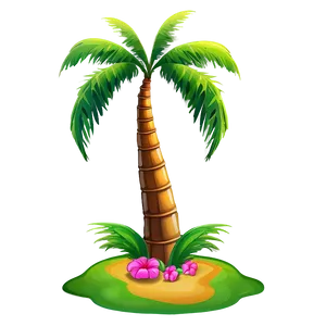 Summer Cartoon Palm Tree Png Vpp PNG Image