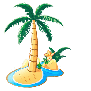 Summer Cartoon Palm Tree PNG xts8 PNG