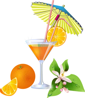 Summer Cocktail Clipart Orange Drink PNG Image