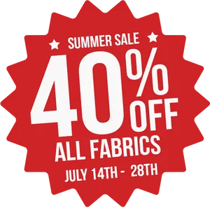 Summer Fabric Sale Advertisement PNG Image