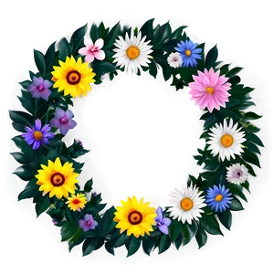 Summer Flower Circle Png Gid PNG Image