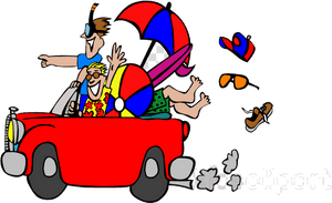 Road Trip Cartoon , Transparent Cartoons - Traveling To The Beach, HD Png Download PNG