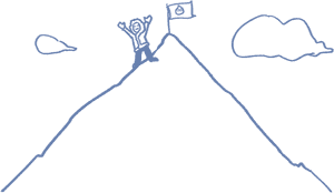 Doodle Of Person Climbing Mountain - Mountain Climbed Doodle, HD Png Download PNG with transparent background