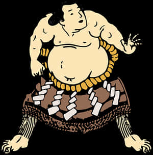 Sumo Wrestler Cartoon PNG image with transparent background