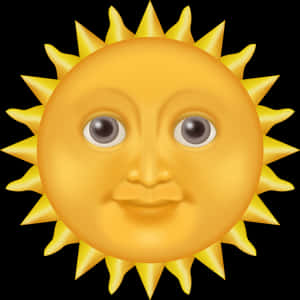 Sun Face Emoji PNG with transparent background