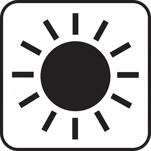 Sun Icon Simple Blackand White PNG Image