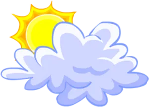 Sun_ Peeking_ Behind_ Cloud_ Cartoon PNG Image