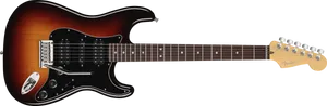 Sunburst Electric Guitar Fender Stratocaster PNG Image