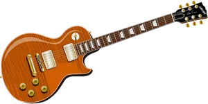 Sunburst Electric Guitar Illustration PNG Image