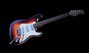 Sunburst Electric Guitar Isolatedon Black PNG image with transparent background