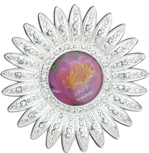 Sunburst Flower Jewel Design PNG Image