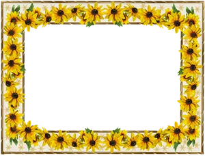 Sunflower Decorated Frame PNG Image