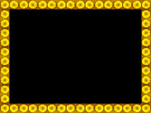 Sunflower Frame Black Background PNG image with transparent background