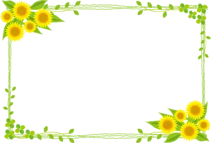 Sunflower Leaf Frame Border PNG Image