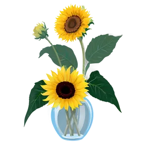 Sunflowers In Vase Png Lmt PNG Image