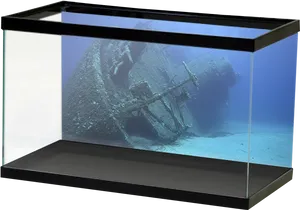 Sunken Ship Aquarium Decoration PNG Image