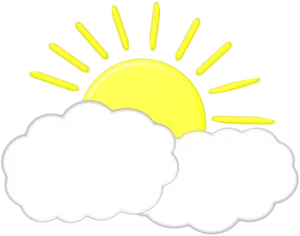 Sunny Clouds Cartoon Illustration PNG Image