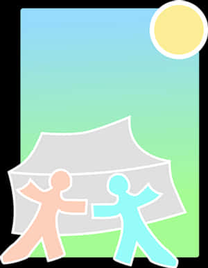 Sunny Day Camping Setup PNG with transparent background