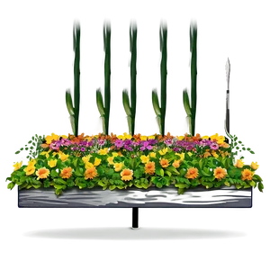 Sunny Flower Bed Png Adq PNG Image