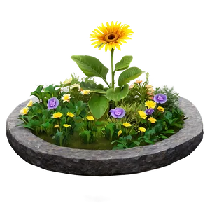 Sunny Flower Bed Png Rvv PNG Image