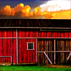 Sunset Behind Barn Png 06122024 PNG Image